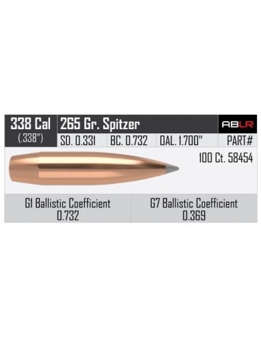 NOSLER PALLE ACCUBOND LR 338" 265 GR SP 100PZ NOSLER PALLE ACCUBOND LR 338" 265 GR SP 100PZ