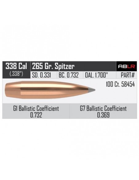 NOSLER PALLE ACCUBOND LR 338" 265 GR SP 100PZ NOSLER PALLE ACCUBOND LR 338" 265 GR SP 100PZ