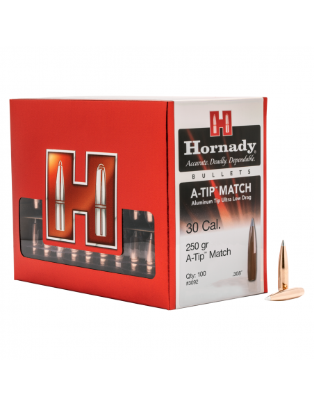 HORNADY BULLETS A-TIP MATCH 308" 250GR 100PZ. HORNADY BULLETS A-TIP MATCH 308" 250GR 100PZ.