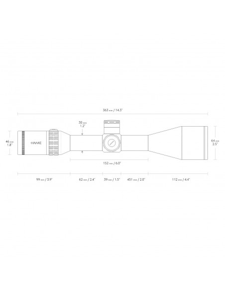 HAWKE SIDEWINDER 30 SF FFP 6-24-X56 HALF MIL