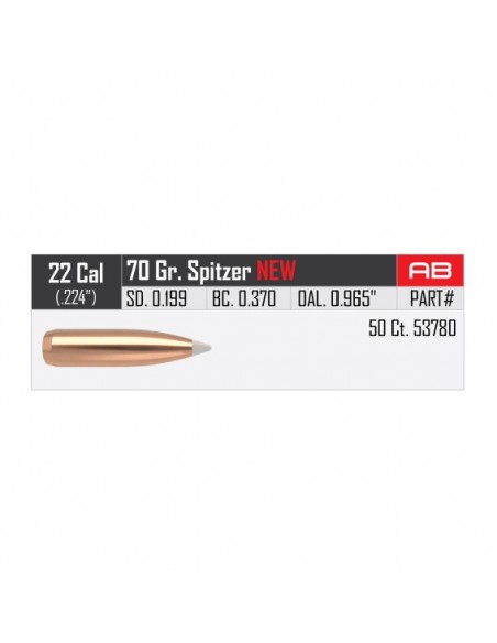 NOSLER PALLE ACCUBOND 224" 70 GR SP 50PZ NOSLER PALLE ACCUBOND 224" 70 GR SP 50PZ