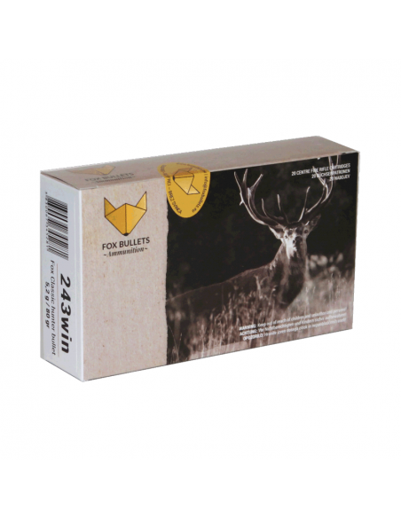 Fox Ammunition Cal. 243 Win 80gr 20pz. Fox Ammunition Cal. 243 Win 80gr 20pz.