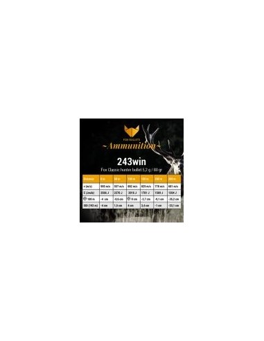 Fox Ammunition Cal. 243 Win 80gr 20pz. Fox Ammunition Cal. 243 Win 80gr 20pz.