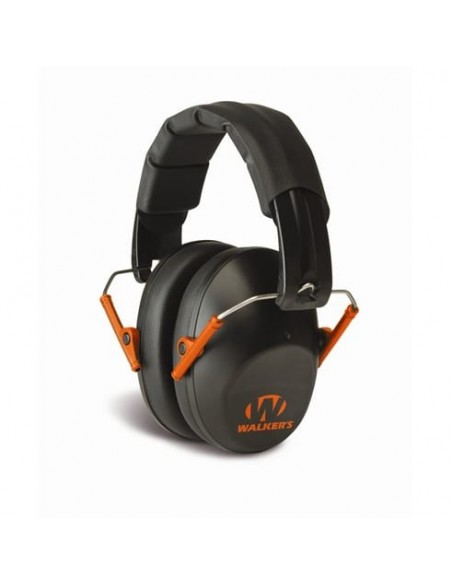 WALKER'S PRO-LOW PROFILE BLACK-ORANGE PASSIVE FOLDING MUFFS