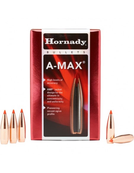 HORNADY PALLE A-MAX 308" 168GR 100PZ. HORNADY PALLE A-MAX 308" 168GR 100PZ.