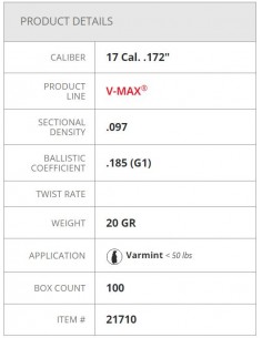 HORNADY PALLE V-MAX 172" 20GR 100PZ. 2