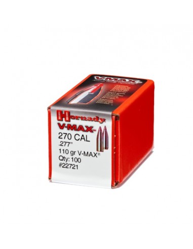 HORNADY BULLETS V-MAX W/C 277" 110GR 100PZ. HORNADY BULLETS V-MAX W/C 277" 110GR 100PZ.