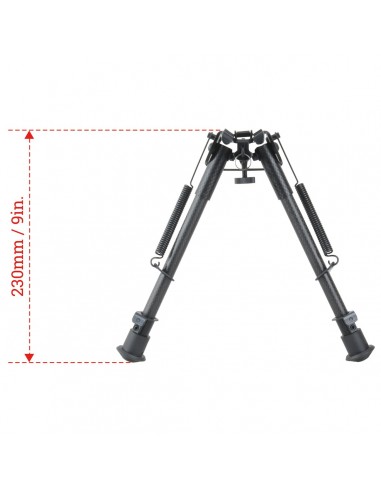 Carbon Fiber 9-13.5" Spring Bipod. Carbon Fiber 9-13.5" Spring Bipod.
