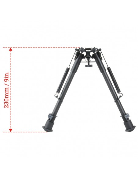 Carbon Fiber 9-13.5" Spring Bipod. Carbon Fiber 9-13.5" Spring Bipod.
