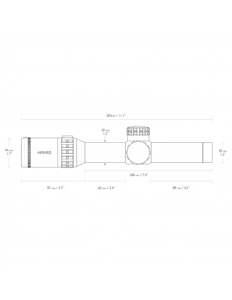 HAWKE OTTICA FRONTIER 30 IR LP 1-6X24 TACTICAL DOT