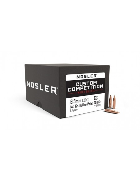 NOSLER BULLETS 264" 140GR HPBT CUSTOM COMPETITION 250PCS. NOSLER BULLETS 264" 140GR HPBT CUSTOM COMPETITION 250PCS.