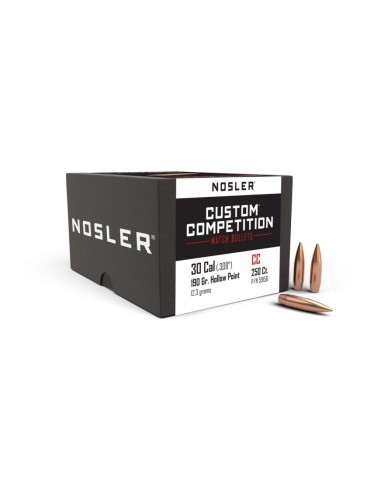 NOSLER PALLE 308" 190GR HPBT CUSTOM COMPETITION 250PZ.