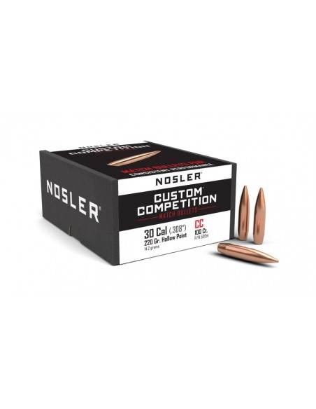 NOSLER PALLE 308" 220GR HPBT CUSTOM COMPETITION 100PZ.
