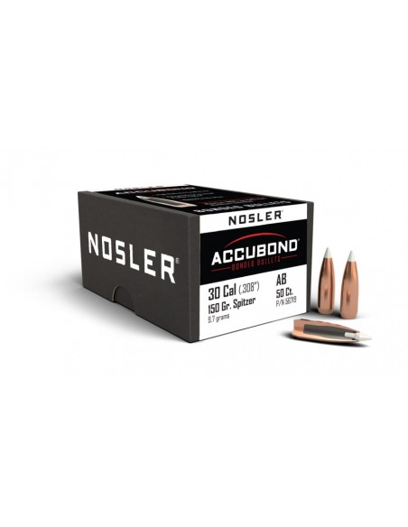 NOSLER PALLE 308" 150GR ACCUBOND SP 50PZ. NOSLER PALLE 308" 150GR ACCUBOND SP 50PZ.