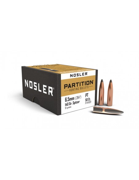 NOSLER GESCHOSSE 264" 140GR PARTITION SPITZER 50PCS.