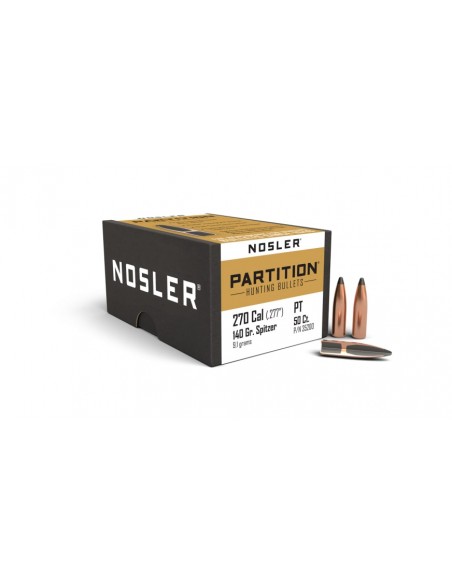 NOSLER BULLETS 277" 140GR PARTITION SPITZER 50PCS.