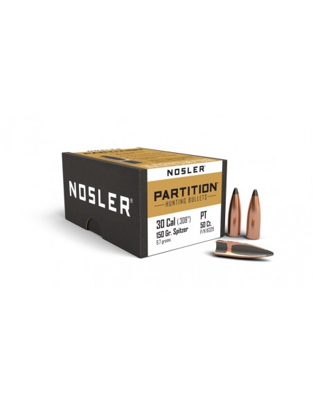 NOSLER GESCHOSSE 308" 150GR PARTITION SPITZER 50PCS.