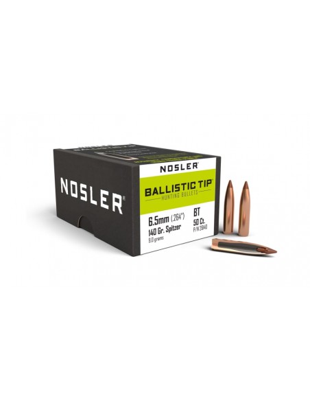 NOSLER BULLETS 264" 140GR BALLISTIC TIP SP 50PCS.