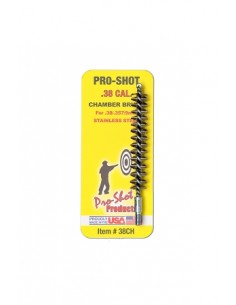 PRO SHOT STAINLESS STEEL CHAMBER BRUSH .38 / .357 CAL 2