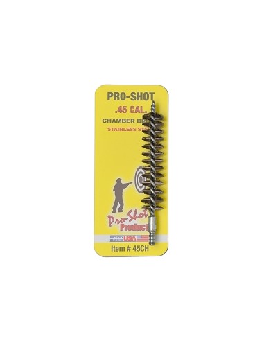 PRO SHOT STAINLESS STEEL CHAMBER BRUSH .45 CAL PRO SHOT STAINLESS STEEL CHAMBER BRUSH .45 CAL