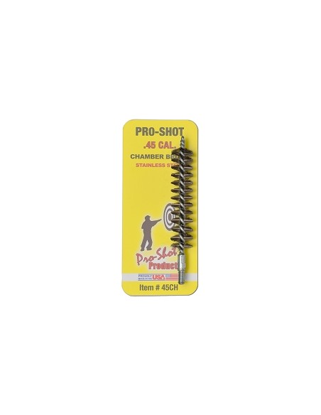 PRO SHOT STAINLESS STEEL CHAMBER BRUSH .45 CAL PRO SHOT STAINLESS STEEL CHAMBER BRUSH .45 CAL