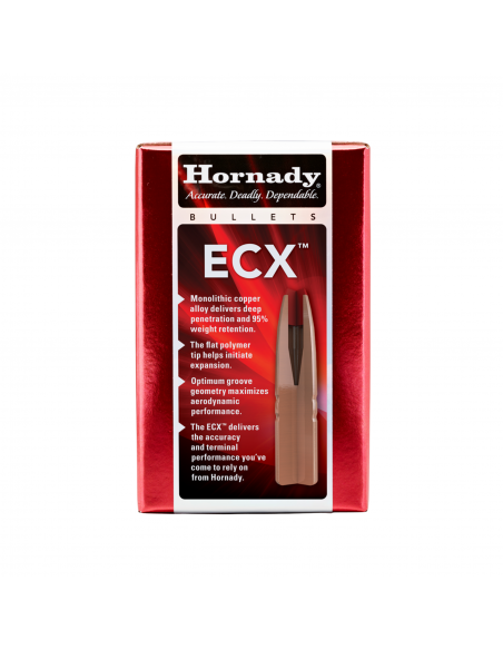 HORNADY PALLE ECX .22 CAL .224" 50GR 50PZ. HORNADY PALLE ECX .22 CAL .224" 50GR 50PZ.