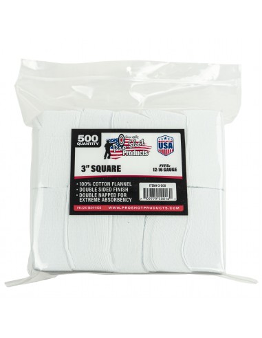 PRO SHOT 3" SQUARE COTTON PATCHES 12 - 16 GA