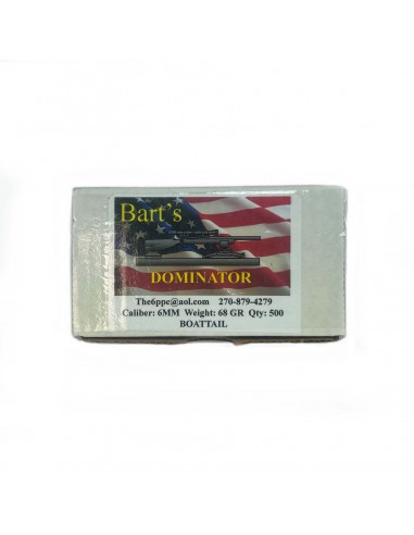 BART'S BULLETS CAL. 6MM DOMINATOR BOAT TAIL 68GR 500PCS.