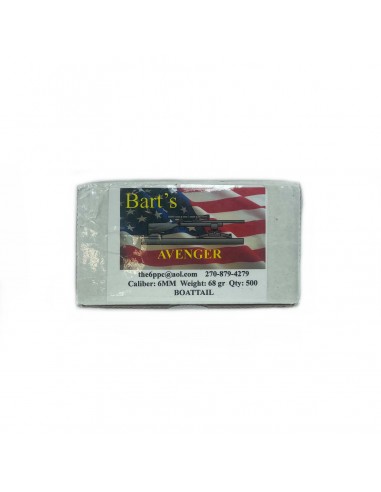 BART'S PALLE CAL. 6MM AVENGER BOAT TAIL 68GR 500PZ.