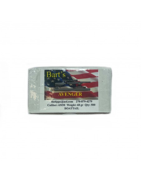 BART'S PALLE CAL. 6MM AVENGER BOAT TAIL 68GR 500PZ. BART'S PALLE CAL. 6MM AVENGER BOAT TAIL 68GR 500PZ.