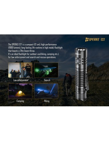 SPERAS FLASHLIGHT EST 211M 1900LM TACTICAL RECHARGEABLE USB-C SPERAS FLASHLIGHT EST 211M 1900LM TACTICAL RECHARGEABLE USB-C