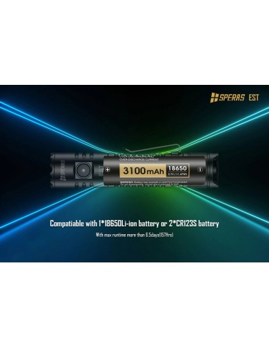 SPERAS FLASHLIGHT EST 211M 1900LM TACTICAL RECHARGEABLE USB-C SPERAS FLASHLIGHT EST 211M 1900LM TACTICAL RECHARGEABLE USB-C