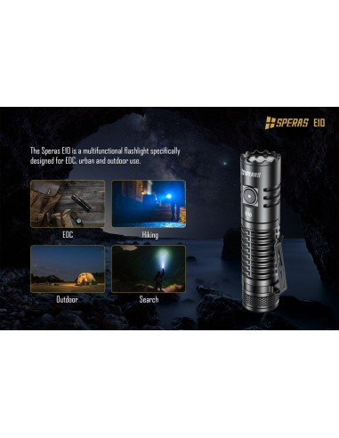 SPERAS FLASHLIGHT E10 175M 1300LM OUTDOOR CAMPING EDC USB-C SPERAS FLASHLIGHT E10 175M 1300LM OUTDOOR CAMPING EDC USB-C