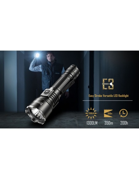 SPERAS FLASHLIGHT E3 350M 1300LM TACTICAL OUTDOOR USB-C SPERAS FLASHLIGHT E3 350M 1300LM TACTICAL OUTDOOR USB-C