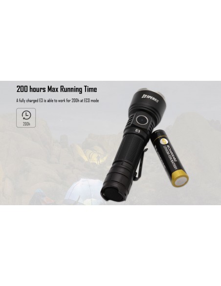 SPERAS FLASHLIGHT E3 350M 1300LM TACTICAL OUTDOOR USB-C SPERAS FLASHLIGHT E3 350M 1300LM TACTICAL OUTDOOR USB-C