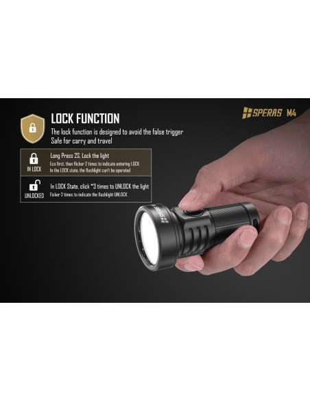 SPERAS FLASHLIGHT M4 MINI 652M 1320LM USB-C SPERAS FLASHLIGHT M4 MINI 652M 1320LM USB-C