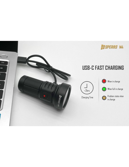 SPERAS TORCIA M4 MINI 652M 1320LM USB-C SPERAS TORCIA M4 MINI 652M 1320LM USB-C