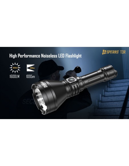 SPERAS TORCIA T3R 1095M 1600LM LONG RANGE COMPATTA E RICARICABILE SPERAS TORCIA T3R 1095M 1600LM LONG RANGE COMPATTA E RICARICABILE