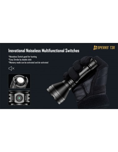 SPERAS TORCIA T3R 1095M 1600LM LONG RANGE COMPATTA E RICARICABILE SPERAS TORCIA T3R 1095M 1600LM LONG RANGE COMPATTA E RICARICABILE