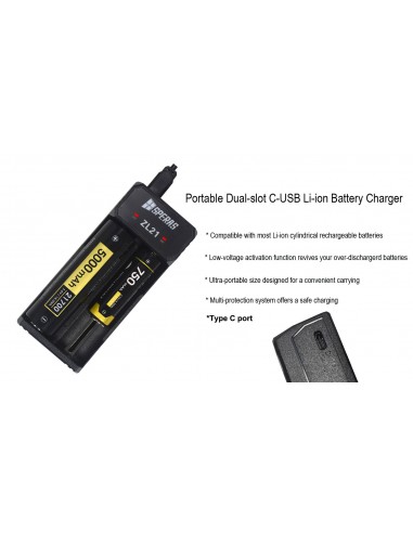 SPERAS BATTERY CHARGER USB-C DUAL-SLOT