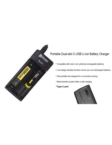 SPERAS BATTERY CHARGER USB-C DUAL-SLOT