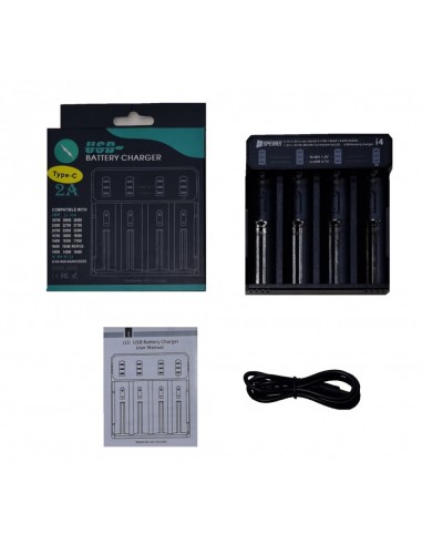 SPERAS BATTERY CHARGER USB-C FOUR-SLOT SPERAS BATTERY CHARGER USB-C FOUR-SLOT