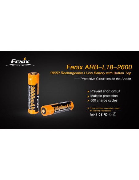 FENIX BATTERIA RICARICABILE ARB-L18 2600mAh FENIX BATTERIA RICARICABILE ARB-L18 2600mAh