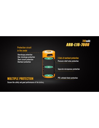 FENIX RECHARGEABLE BATTERY ARB-L16 700mAh FENIX RECHARGEABLE BATTERY ARB-L16 700mAh