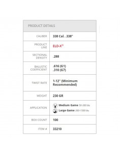 HORNADY BULLETS ELD-X 338" 230GR 100 STCK 2