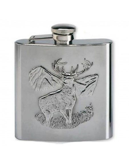 FLASCHE 6 OZ CHROM MIT BERGRELIEF