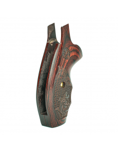 S&W N ROUND COMBAT SUPER ROSEWOOD CHECKERED ENGRAVED WITH LASER LOGO 2