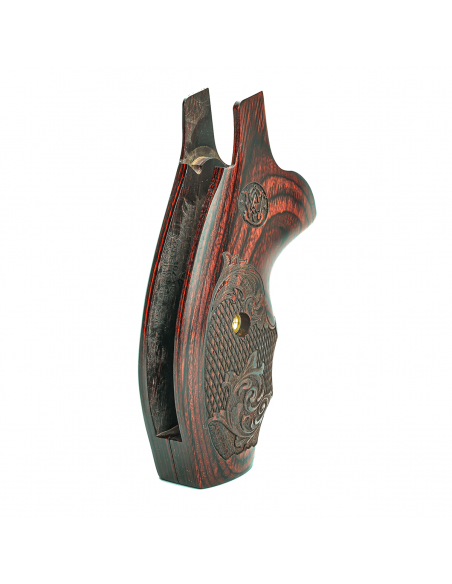 S&W N ROUND COMBAT SUPER ROSEWOOD CHECKERED ENGRAVED WITH LASER LOGO S&W N ROUND COMBAT SUPER ROSEWOOD CHECKERED ENGRAVED WITH LASER LOGO
