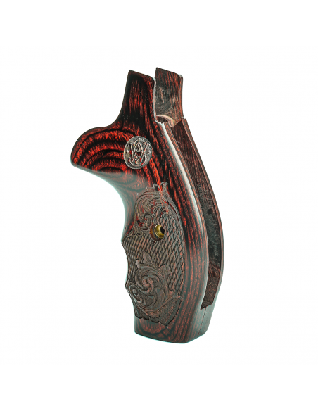 S&W N ROUND COMBAT SUPER ROSEWOOD CHECKERED ENGRAVED WITH LASER LOGO S&W N ROUND COMBAT SUPER ROSEWOOD CHECKERED ENGRAVED WITH LASER LOGO