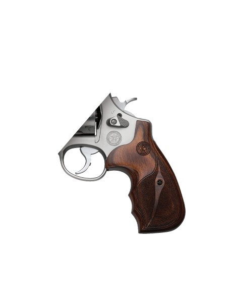 S&W N ROUND NU SUPER WALNUT STIPPLE WITH LASER LOGO